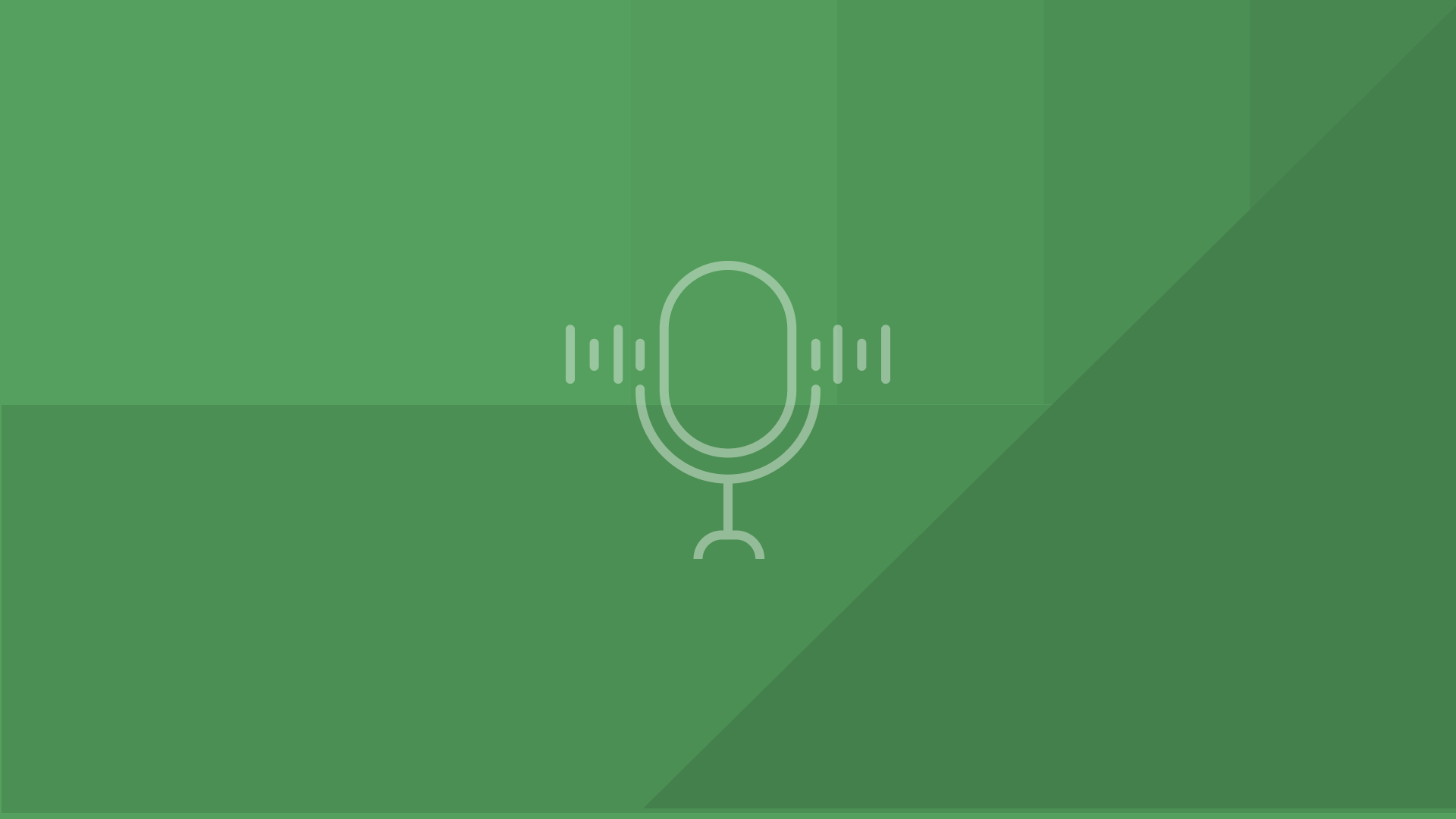 Microphone icon with a light green geometric background
