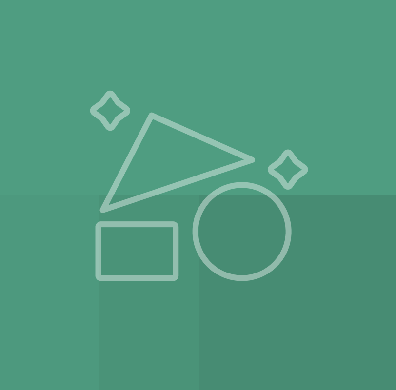 Building blocks icon with a teal geometric background