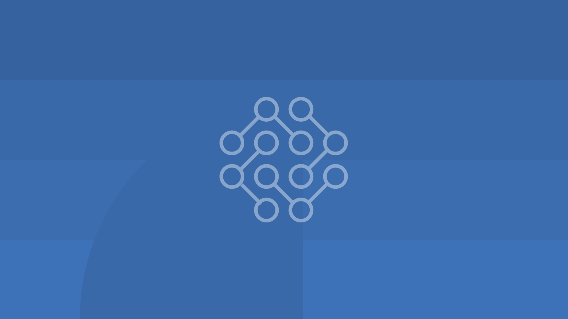 Molecule icon with dark blue geometric background